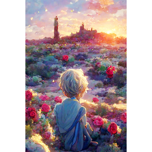 The Little Prince And The Sunset Rose - Full Round Drill Diamond Painting 40*60CM