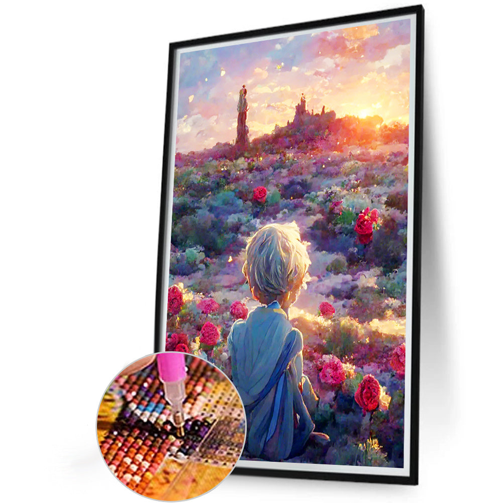 The Little Prince And The Sunset Rose - Full Round Drill Diamond Painting 40*60CM