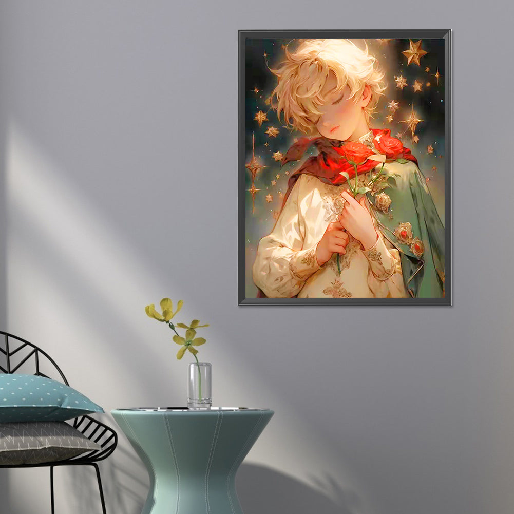 The Little Prince And The Rose - Full Round Drill Diamond Painting 50*60CM