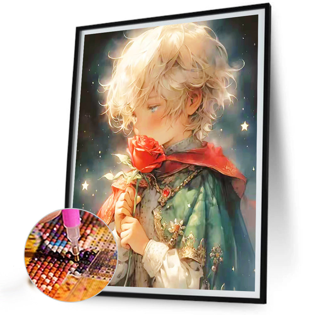The Little Prince And The Rose - Full Round Drill Diamond Painting 50*60CM