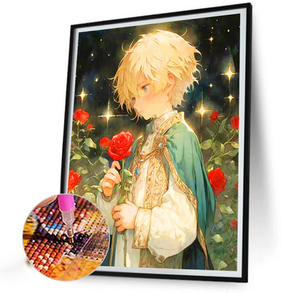 The Little Prince And The Rose Field - Full Round Drill Diamond Painting 50*60CM
