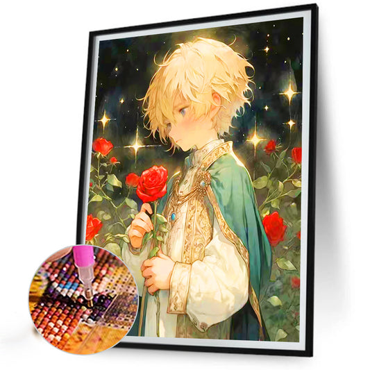 The Little Prince And The Rose Field - Full Round Drill Diamond Painting 50*60CM
