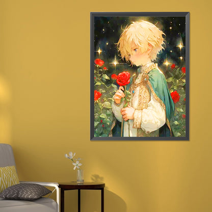 The Little Prince And The Rose Field - Full Round Drill Diamond Painting 50*60CM