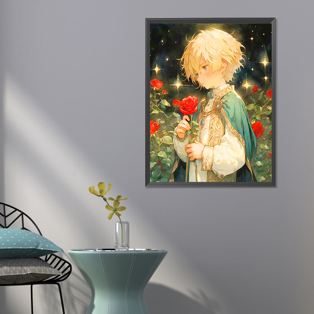 The Little Prince And The Rose Field - Full Round Drill Diamond Painting 50*60CM