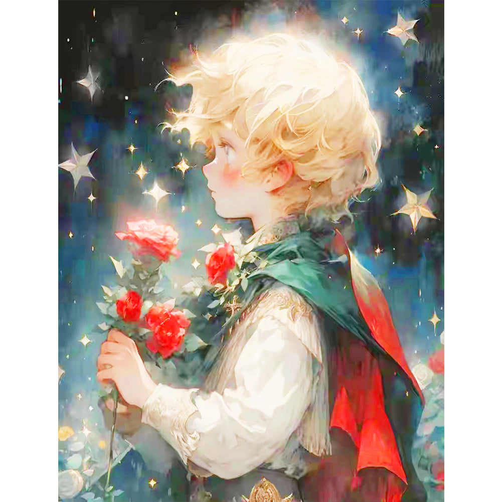 The Little Prince And The Starry Rose - Full Round Drill Diamond Painting 50*60CM