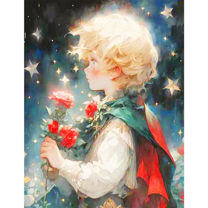The Little Prince And The Starry Rose - Full Round Drill Diamond Painting 50*60CM