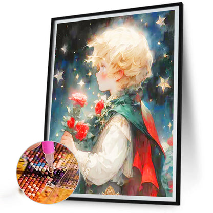 The Little Prince And The Starry Rose - Full Round Drill Diamond Painting 50*60CM