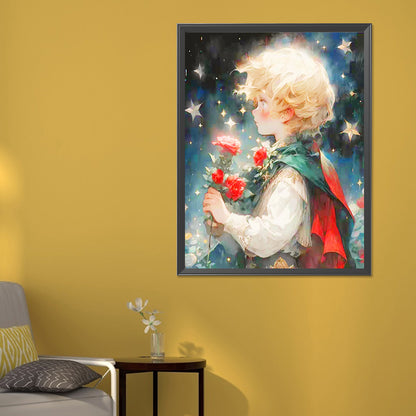 The Little Prince And The Starry Rose - Full Round Drill Diamond Painting 50*60CM