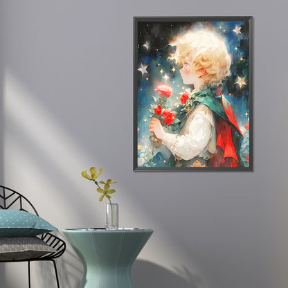 The Little Prince And The Starry Rose - Full Round Drill Diamond Painting 50*60CM