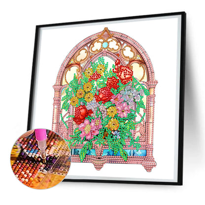 Glass Window Grilles - Special Shaped Drill Diamond Painting 30*30CM