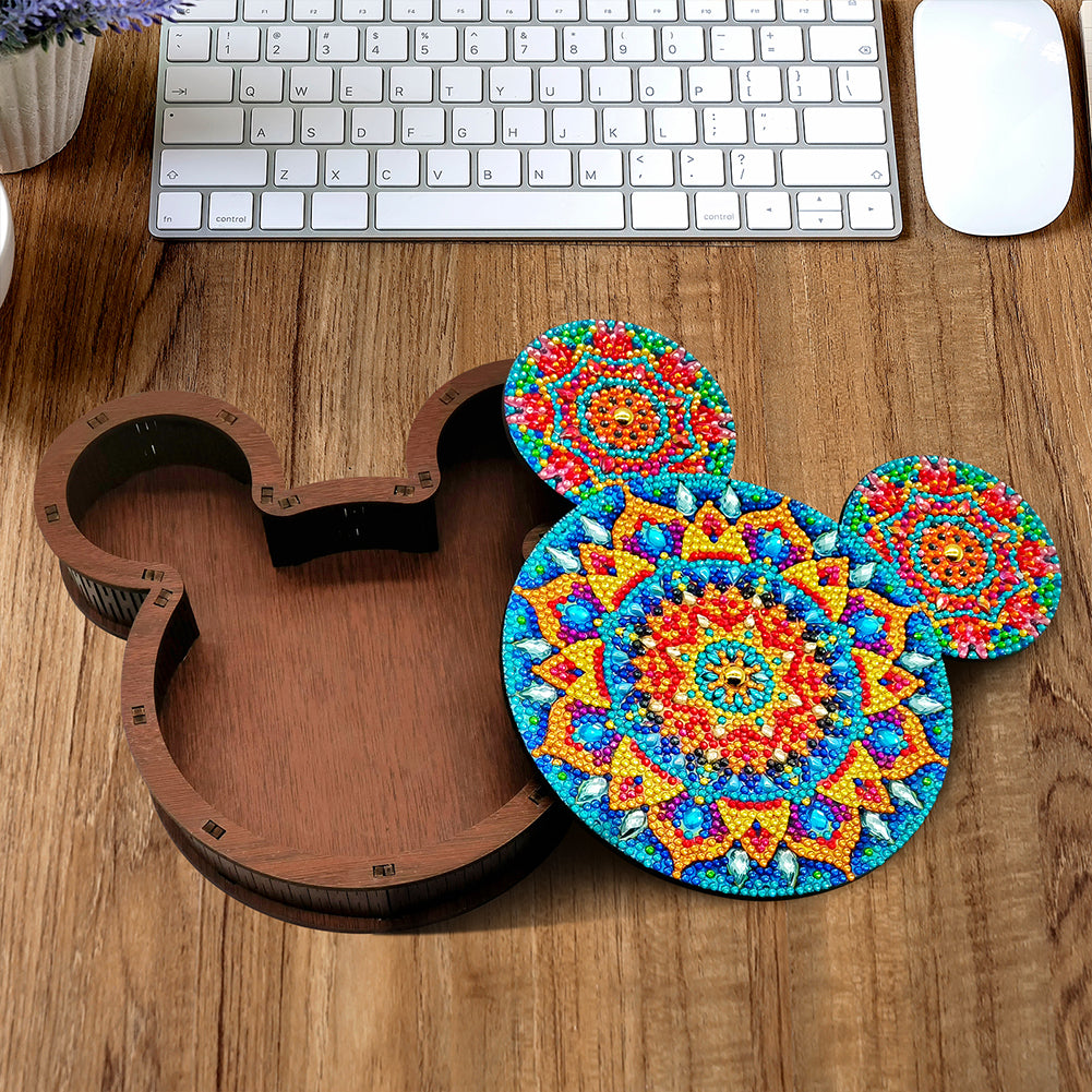 Wood DIY Diamond Painting Jewelry Organizer Box Kit for Adults Kids (Mandala)