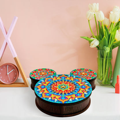 Wood DIY Diamond Painting Jewelry Organizer Box Kit for Adults Kids (Mandala)