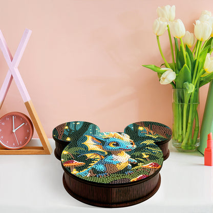 Wood DIY Diamond Painting Jewelry Organizer Box Kit for Adults Kids (Pterosaur)