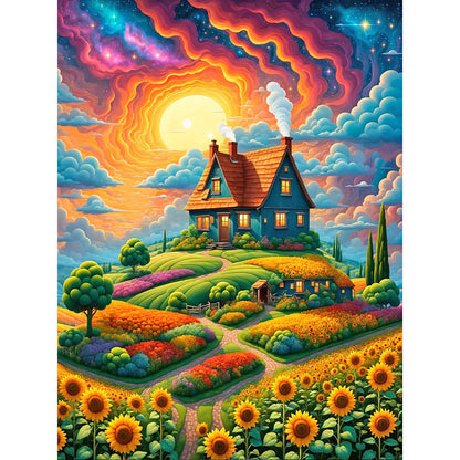 Garden House - Full Round Drill Diamond Painting 30*40CM