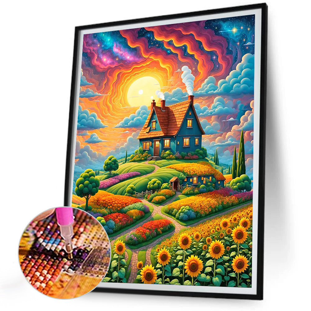 Garden House - Full Round Drill Diamond Painting 30*40CM