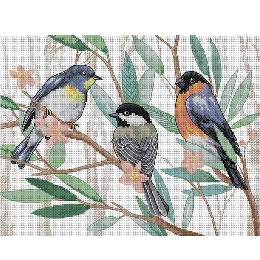 Three Little Birds Six - 14CT Stamped Cross Stitch 38*30CM(Joy Sunday)