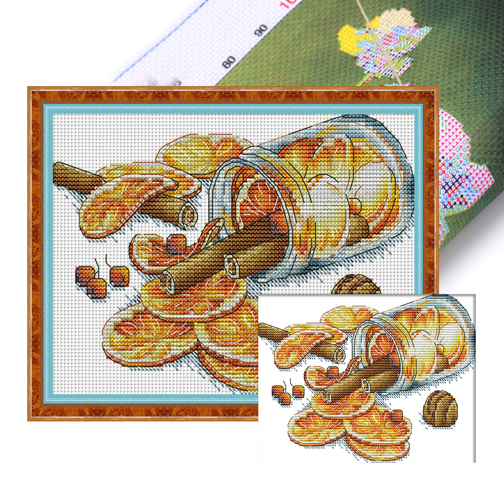 Spice Bottle - 14CT Stamped Cross Stitch 22*17CM(Joy Sunday)