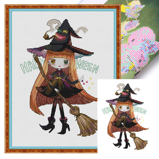 Witch - 14CT Stamped Cross Stitch 27*35CM(Joy Sunday)