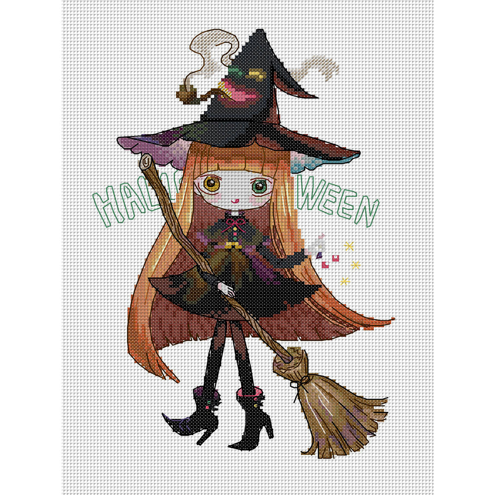 Witch - 14CT Stamped Cross Stitch 27*35CM(Joy Sunday)