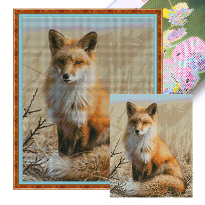 Fox Four - 11CT Stamped Cross Stitch 55*67CM(Joy Sunday)