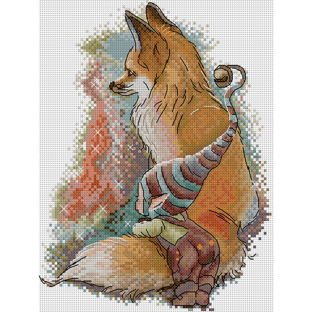 Fox And Elf - 11CT Stamped Cross Stitch 27*36CM(Joy Sunday)