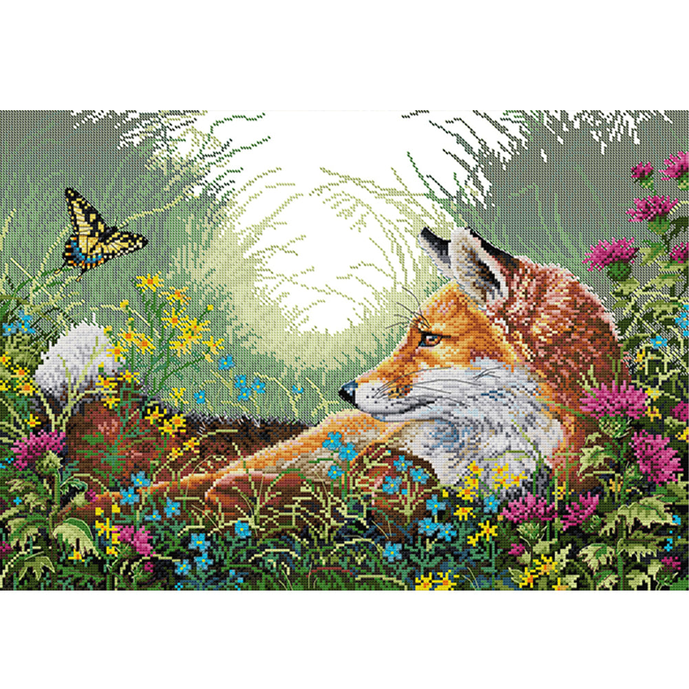 Fox Six - 11CT Stamped Cross Stitch 68*53CM(Joy Sunday)