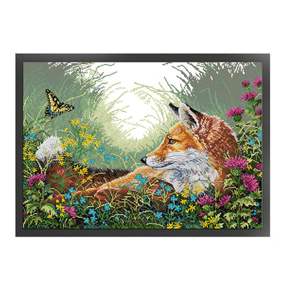 Fox Six - 11CT Stamped Cross Stitch 68*53CM(Joy Sunday)