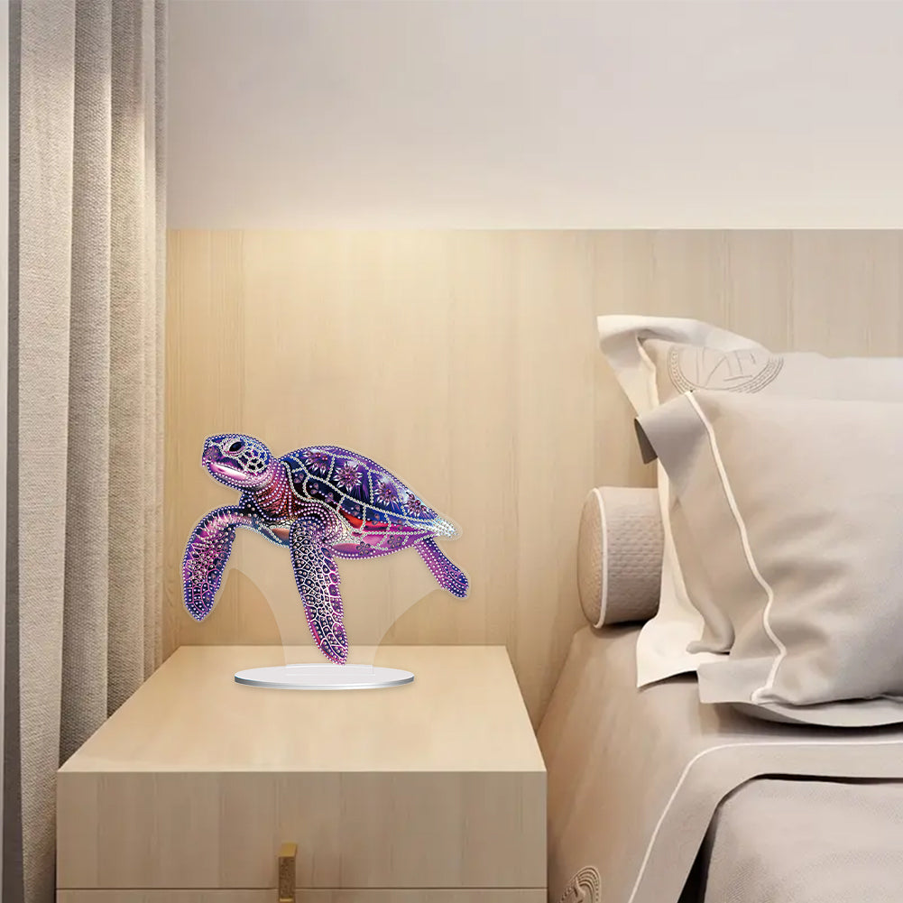 5D Diamond Painting Desktop Ornament for Home Office Desktop Decor (Sea Turtle)