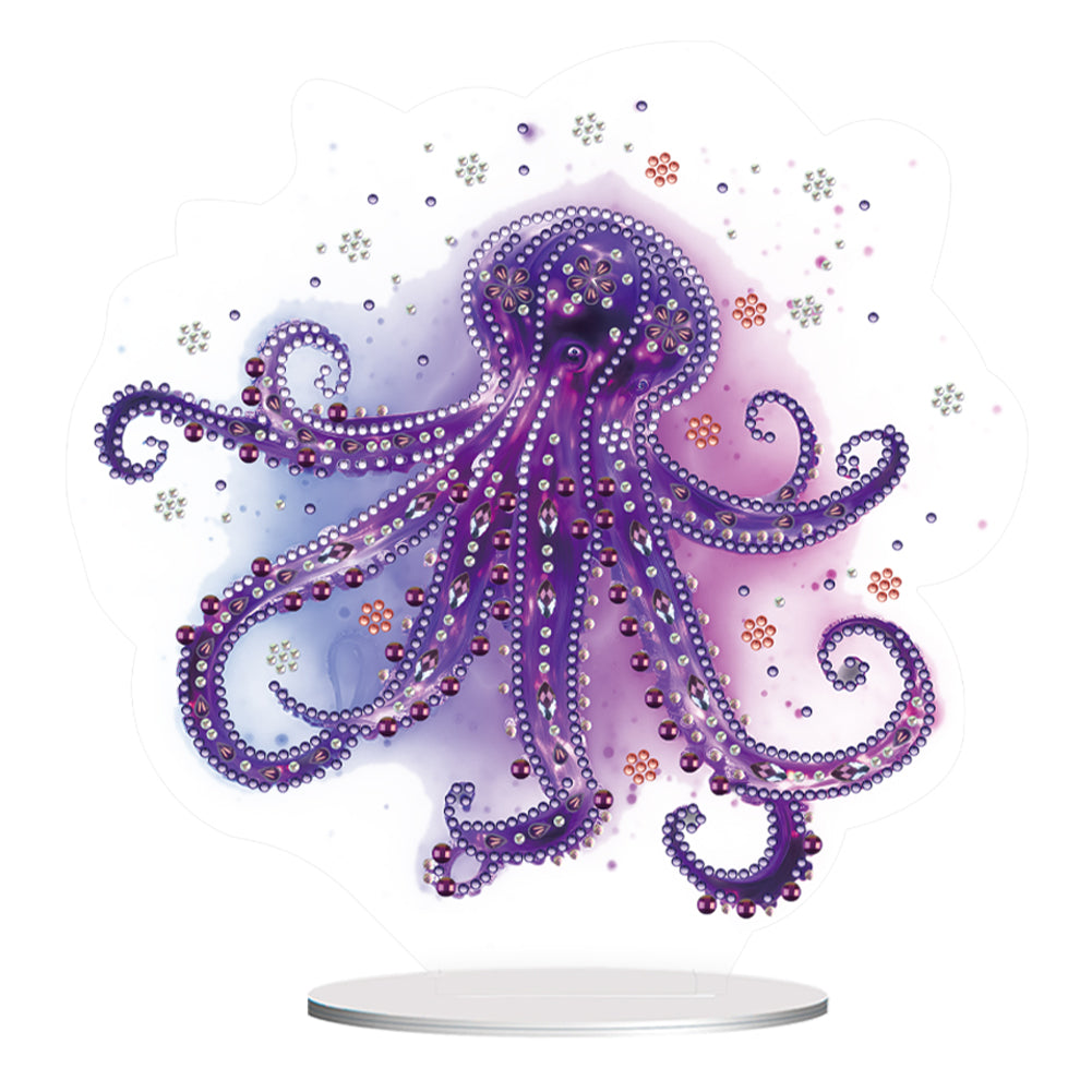 5D Diamond Painting Desktop Ornament for Home Office Desktop Decor (Octopus)