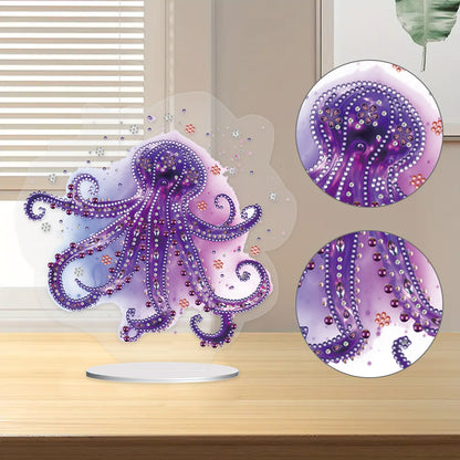 5D Diamond Painting Desktop Ornament for Home Office Desktop Decor (Octopus)