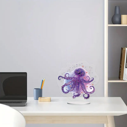 5D Diamond Painting Desktop Ornament for Home Office Desktop Decor (Octopus)