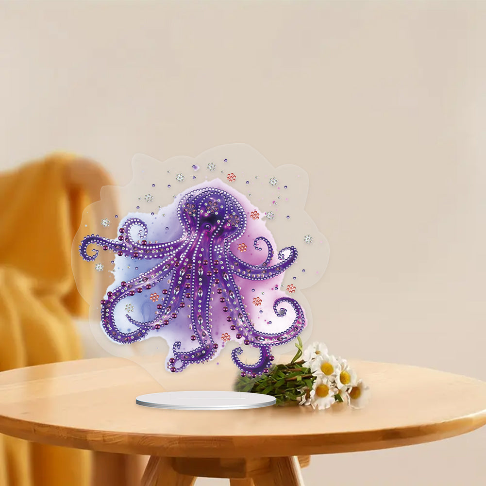 5D Diamond Painting Desktop Ornament for Home Office Desktop Decor (Octopus)