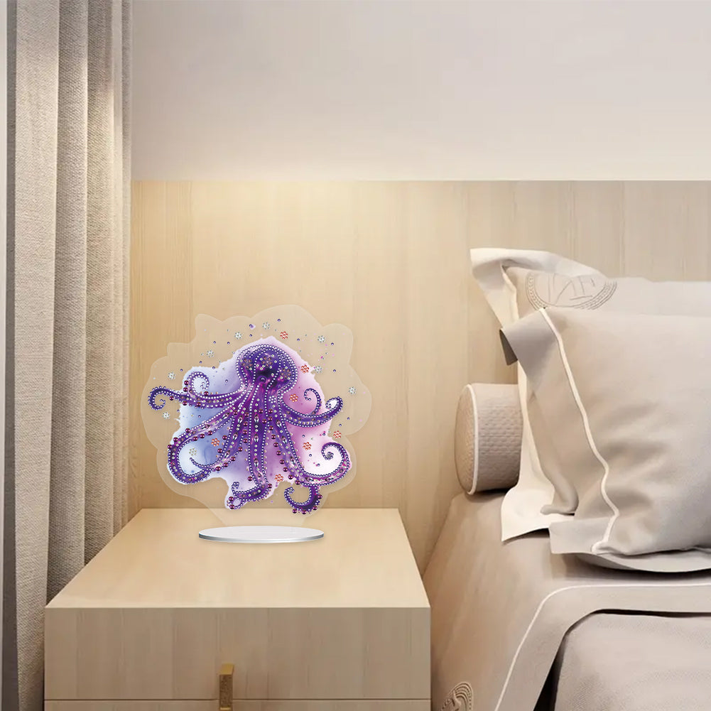 5D Diamond Painting Desktop Ornament for Home Office Desktop Decor (Octopus)