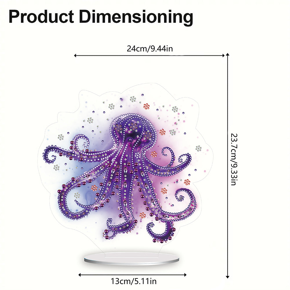 5D Diamond Painting Desktop Ornament for Home Office Desktop Decor (Octopus)