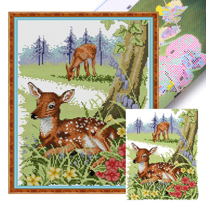 Deer - 11CT Stamped Cross Stitch 37*46CM(Joy Sunday)