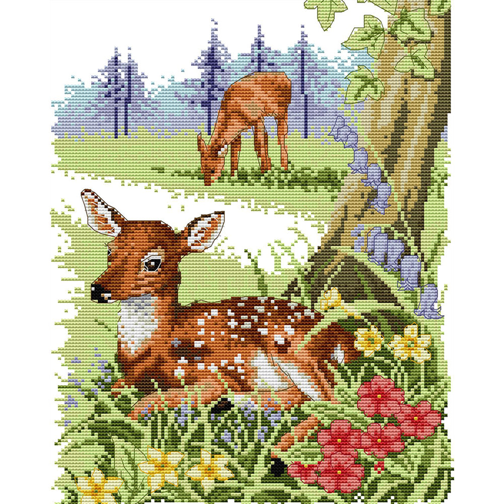 Deer - 11CT Stamped Cross Stitch 37*46CM(Joy Sunday)