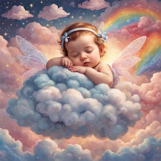 Sleeping Angel Child - Full Round Drill Diamond Painting 30*30CM