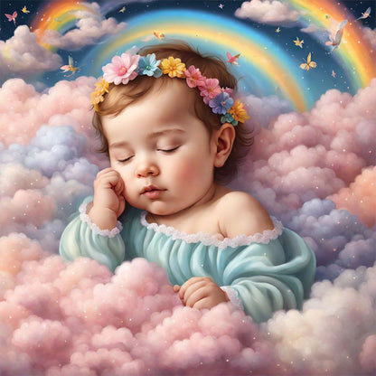 Sleeping Angel Child - Full Round Drill Diamond Painting 30*30CM