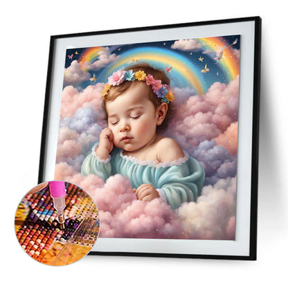 Sleeping Angel Child - Full Round Drill Diamond Painting 30*30CM