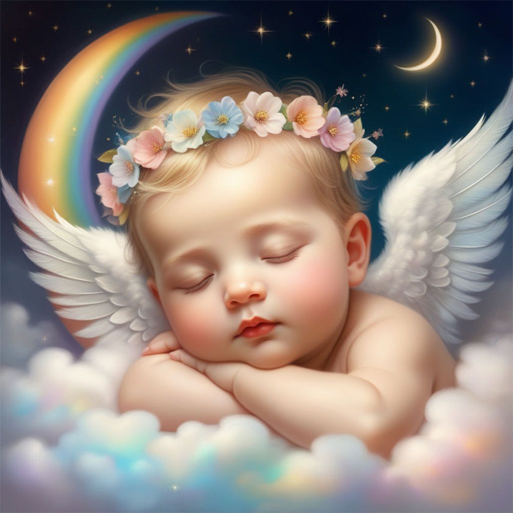 Sleeping Angel Child - Full Round Drill Diamond Painting 30*30CM