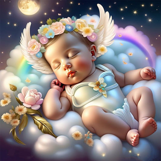 Sleeping Angel Child - Full Round Drill Diamond Painting 30*30CM