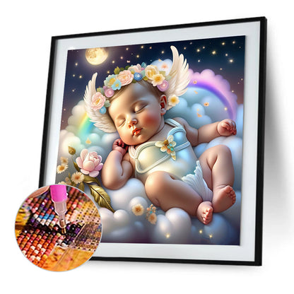 Sleeping Angel Child - Full Round Drill Diamond Painting 30*30CM