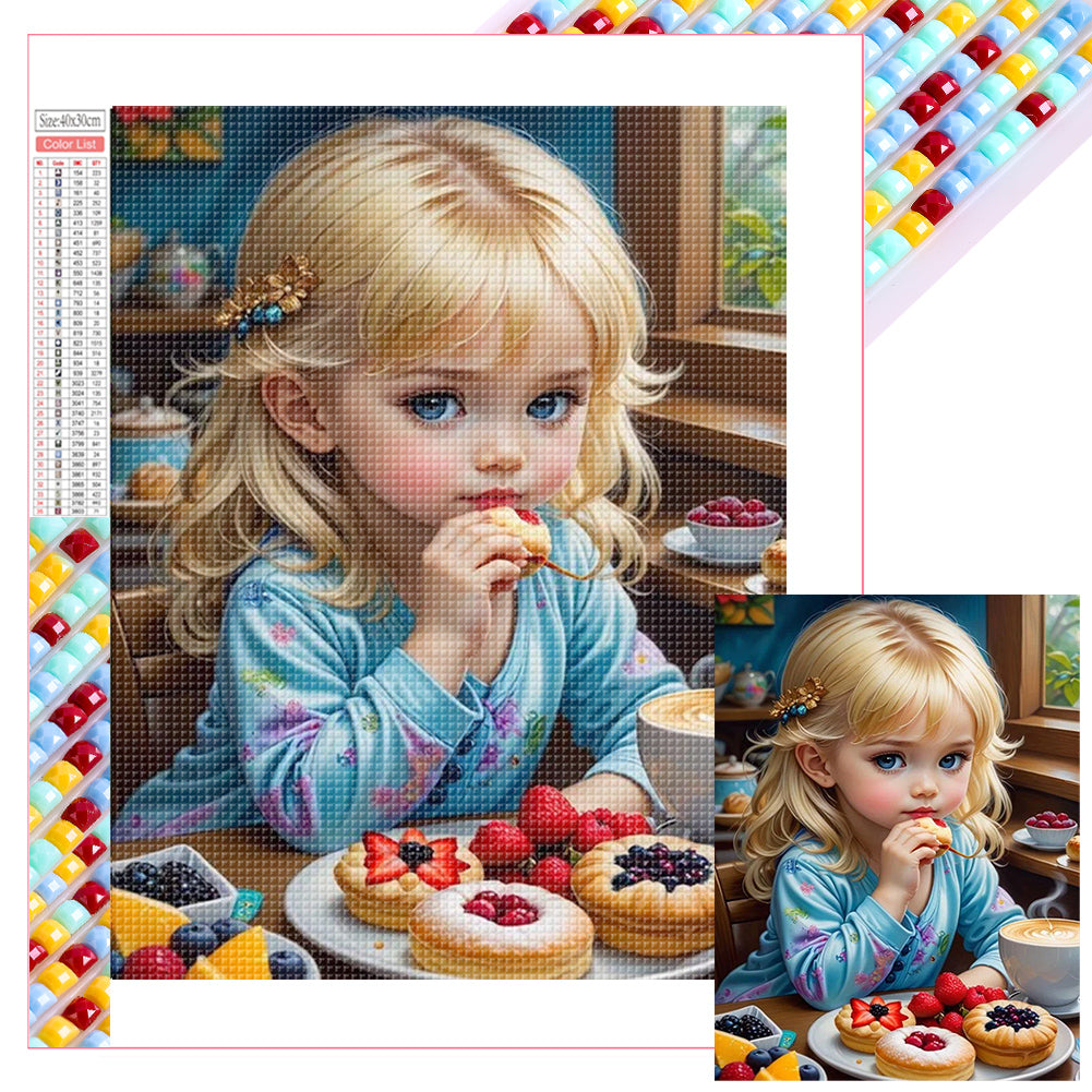 Little Girl Holding Animals - Full Square Drill Diamond Painting 30*40CM