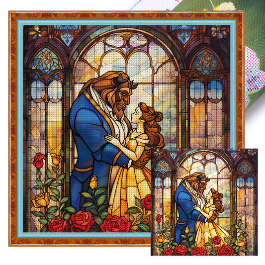 Beauty And The Beast - 14CT Stamped Cross Stitch 50*50CM