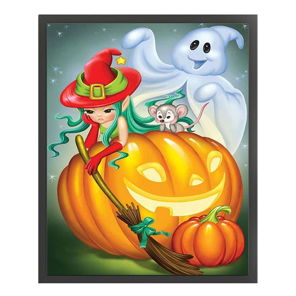 Pumpkin Ghost - 11CT Stamped Cross Stitch 40*50CM