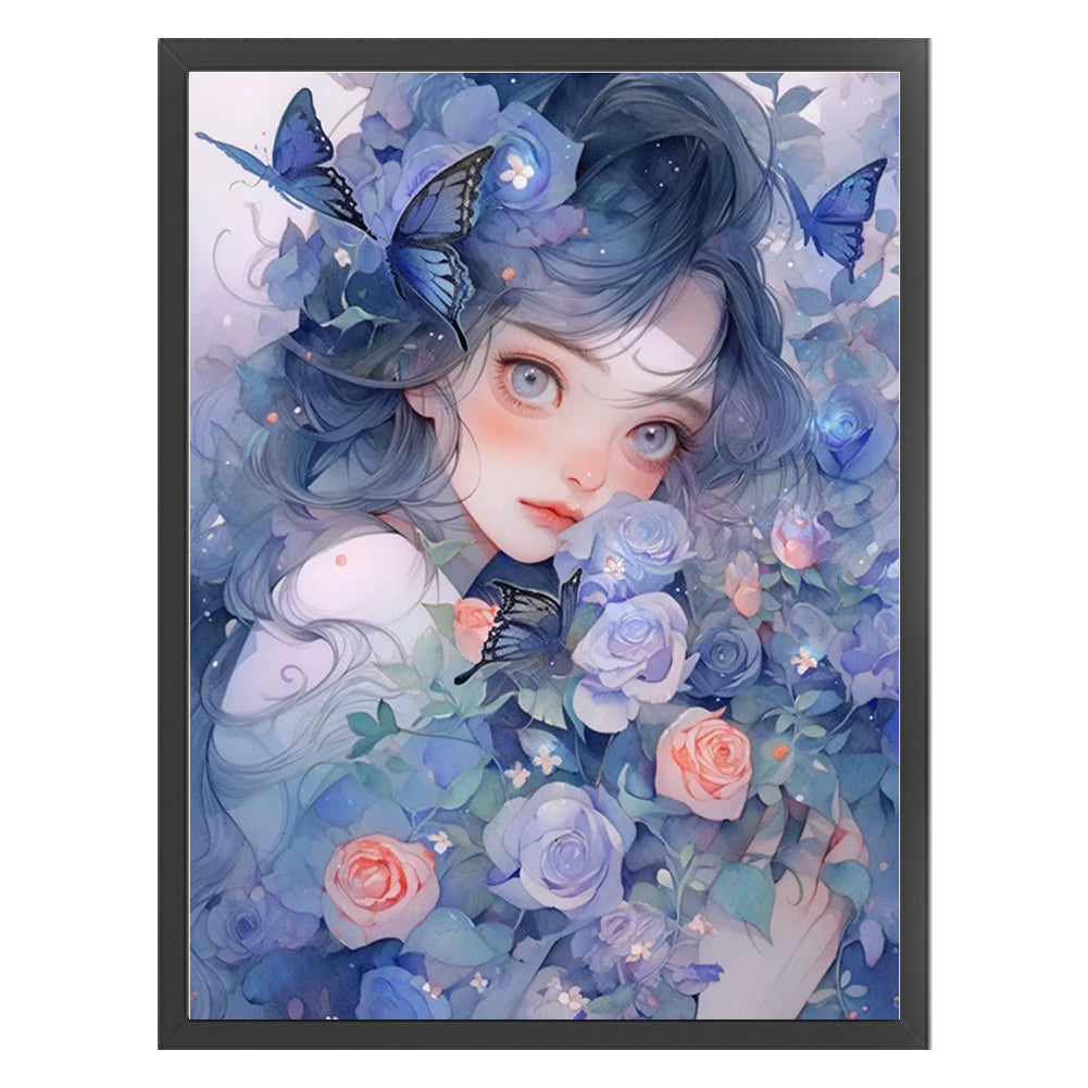 Rose Girl - 11CT Stamped Cross Stitch 40*56CM