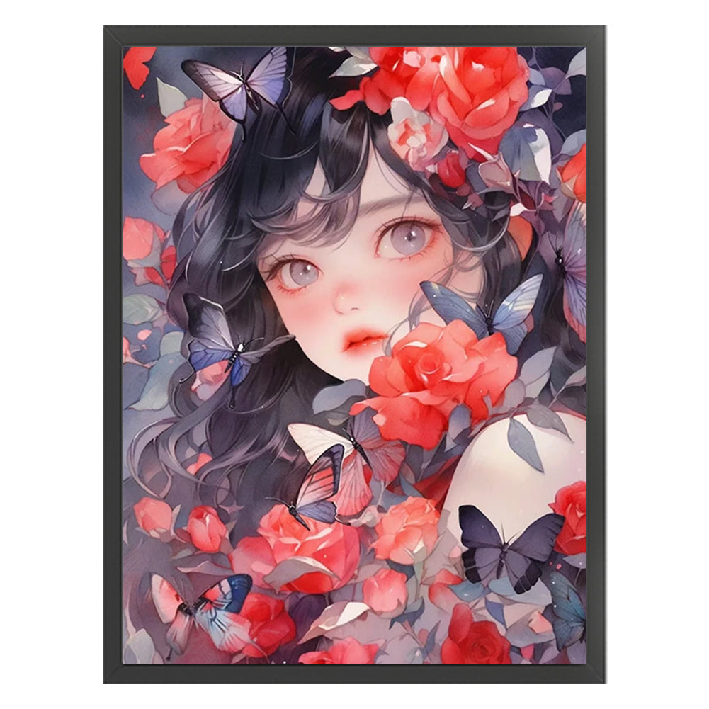 Rose Girl - 11CT Stamped Cross Stitch 40*56CM