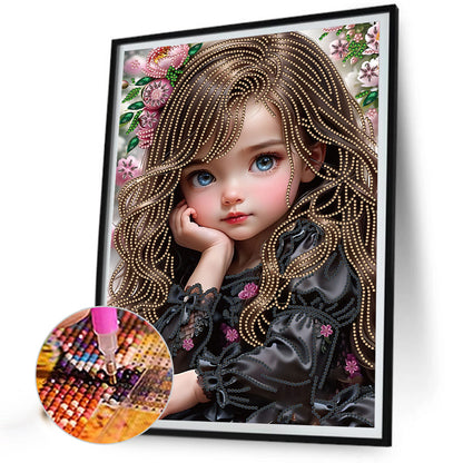 Sweet Cool Girl - Special Shaped Drill Diamond Painting 30*40CM