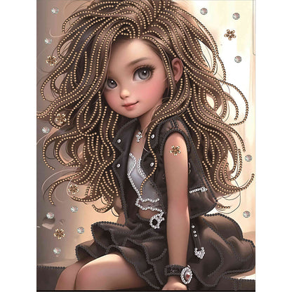 Sweet Cool Girl - Special Shaped Drill Diamond Painting 30*40CM