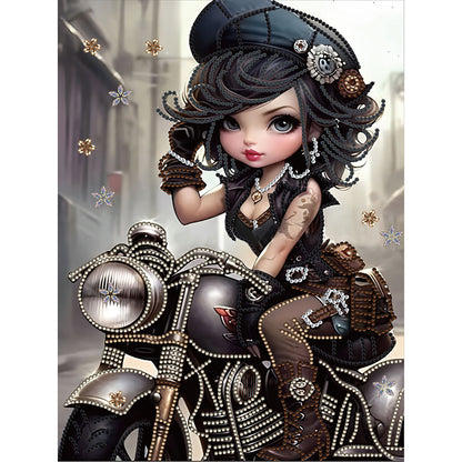 Sweet Cool Girl - Special Shaped Drill Diamond Painting 30*40CM